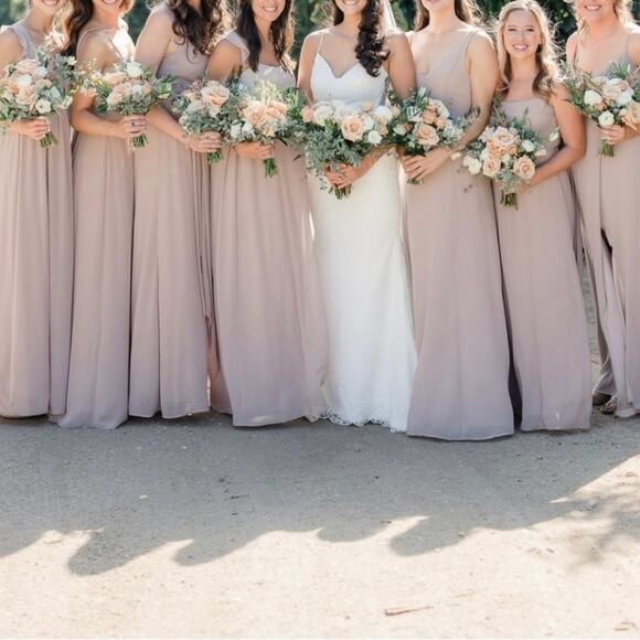 Show Me Your Mumu Liz Maxi Dress in Soft Beige Chiffon Size XXL NEW - Picture 4 of 13